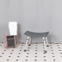 Flash Furniture DC-HY3410L-GRY-GG HERCULES Series Tool-Free and Quick Assembly, 300 Lb. Capacity, Adjustable Gray Bath & Shower Chair with Non-slip Feet